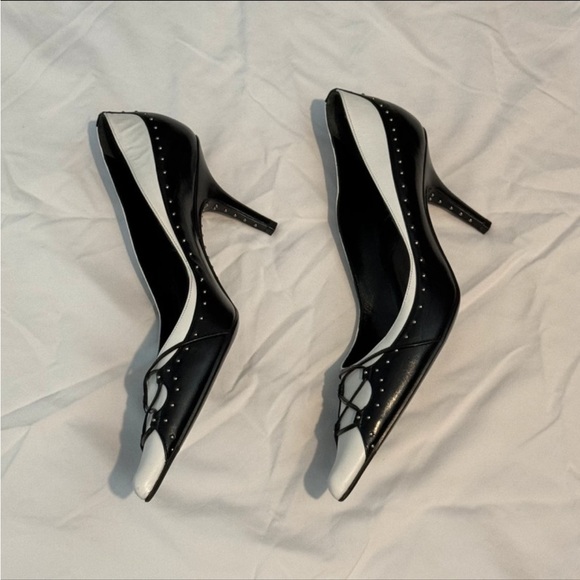 Dior leather black and white corset pointed heels - Picture 4 of 6
